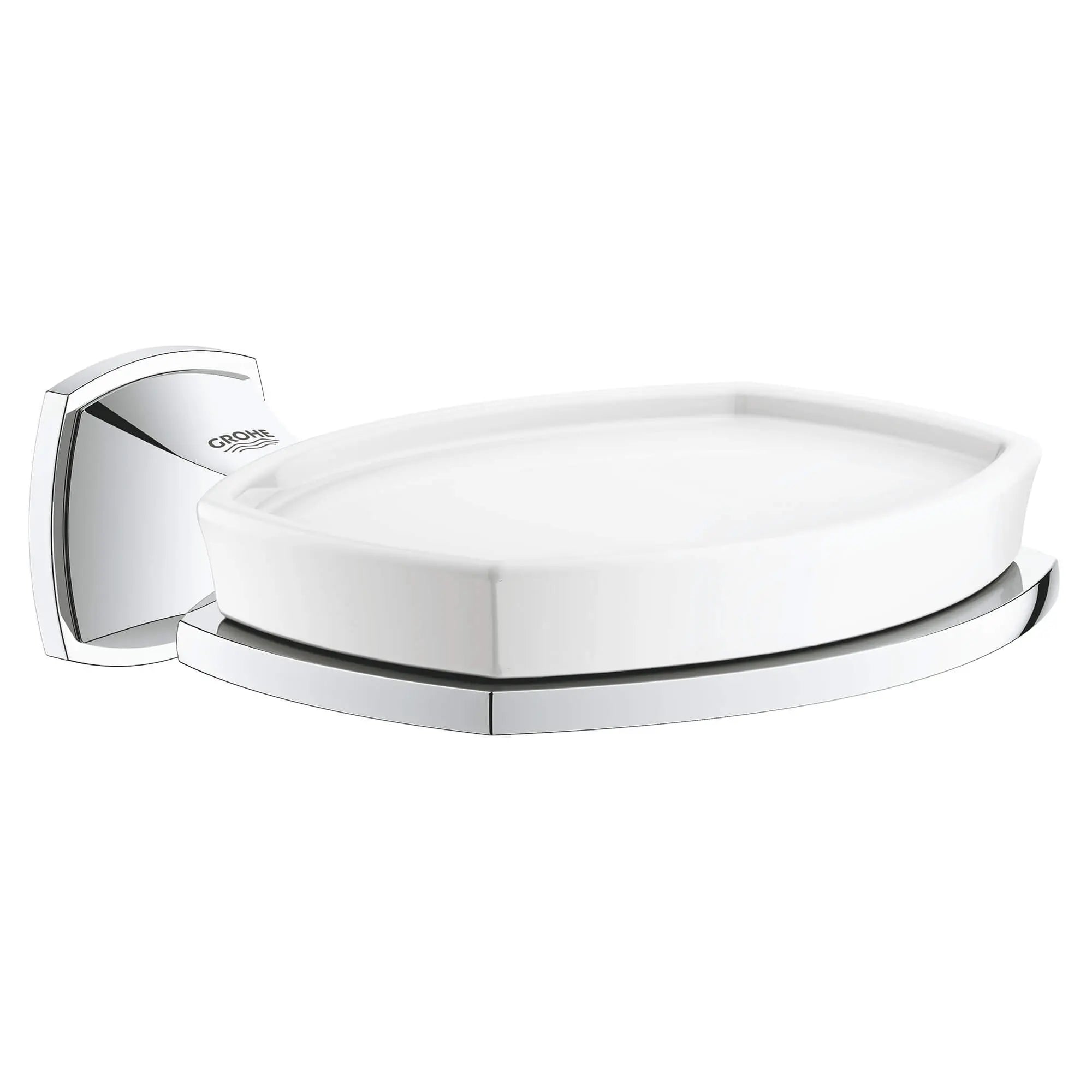 Ceramic Soap Dish with Holder // GROHE STARLIGHT CHROME // 16041_40628000-grandera-holder-with-ceramic-soap-dish-starlight-chrome_0_CDNwebp.webp