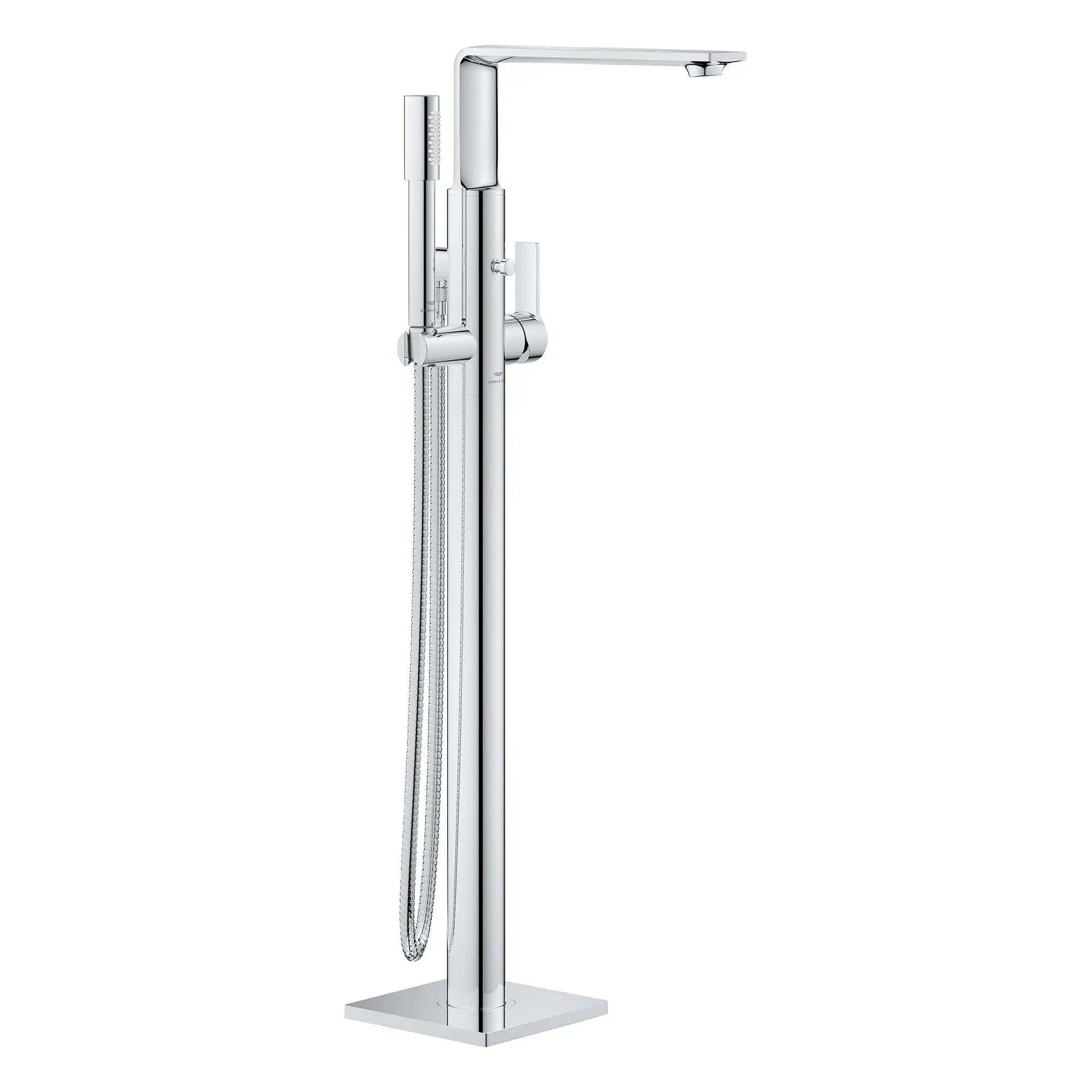 Allure Single-Handle Freestanding Tub Faucet with 1.75 GPM (6.6 L/min) Hand Shower // GROHE STARLIGHT CHROME // 161330_Allure_SiloRight_25222001_0001_Feb2023_0_CDNwebp.webp