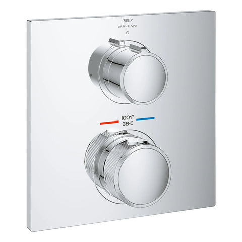 Allure Dual Function 2-Handle Thermostatic Valve Trim - GROHE StarLight Chrome