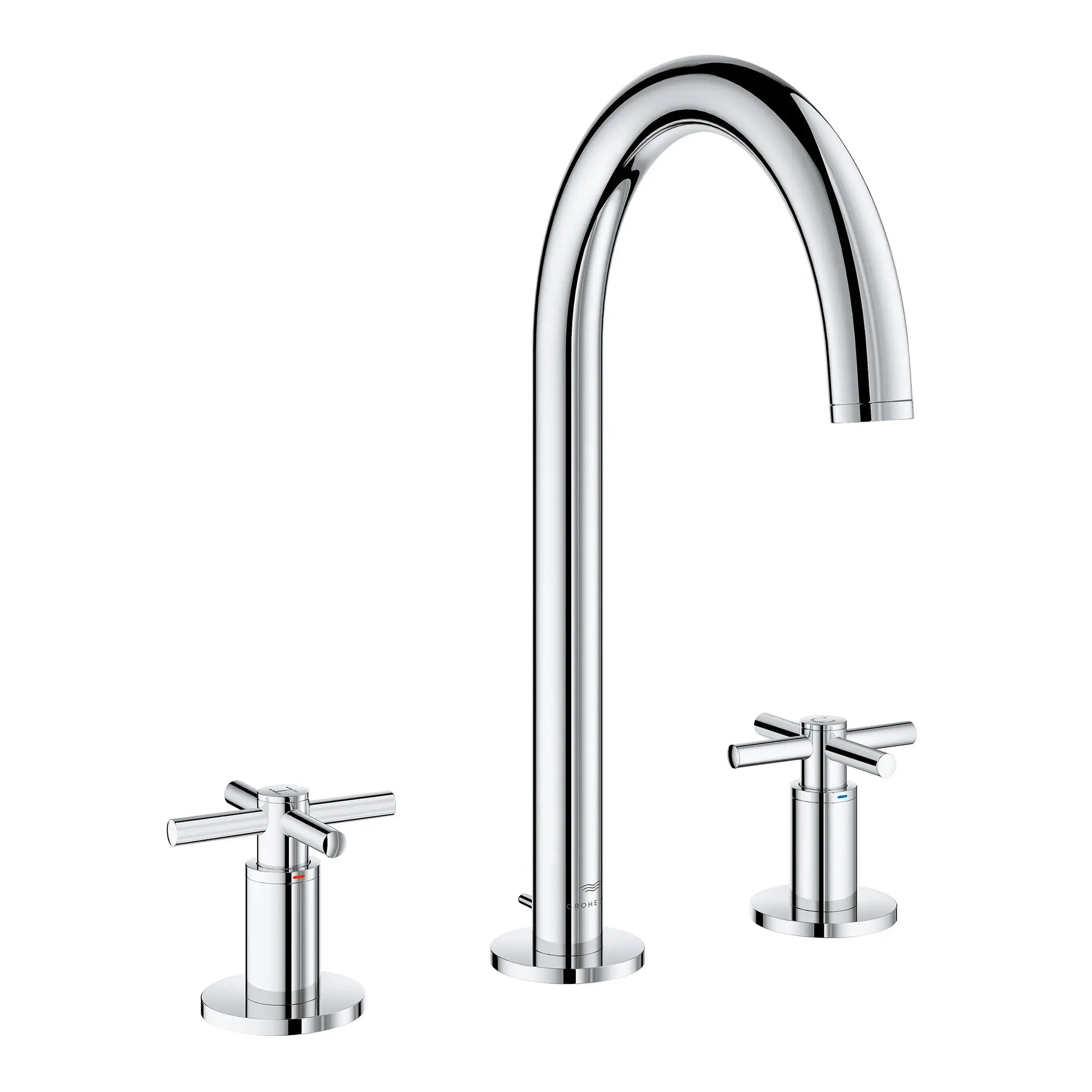 Atrio 8-inch Widespread 2-Handle M-Size Bathroom Faucet without Handles, 1.2 GPM (4.5 L/min) // GROHE STARLIGHT CHROME // 161408_Atrio_SiloRight_20659000_001_Feb2023_0_CDNwebp.webp