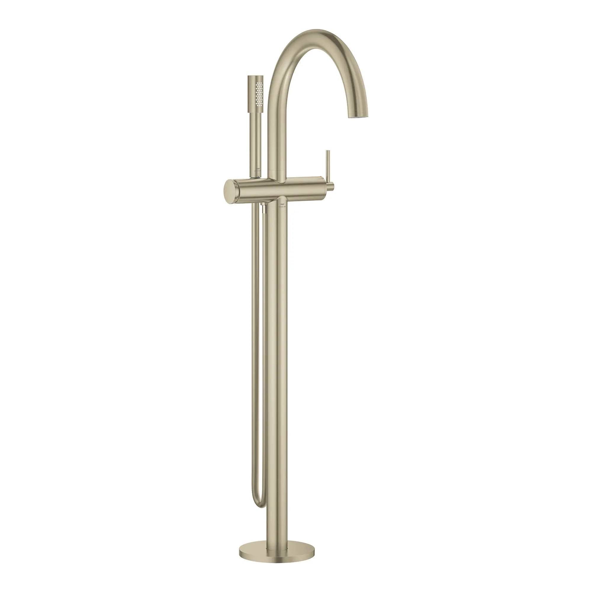 Atrio Single-Handle Freestanding Tub Faucet with 1.75 GPM (6.6 L/min) Hand Shower // BRUSHED NICKEL INFINITYFINISH // 161410_Atrio_SiloRight_24368EN0_0001_Feb2023_0_CDNwebp_fea2222d-875e-45bc-84c8-0c68b6b97432.webp