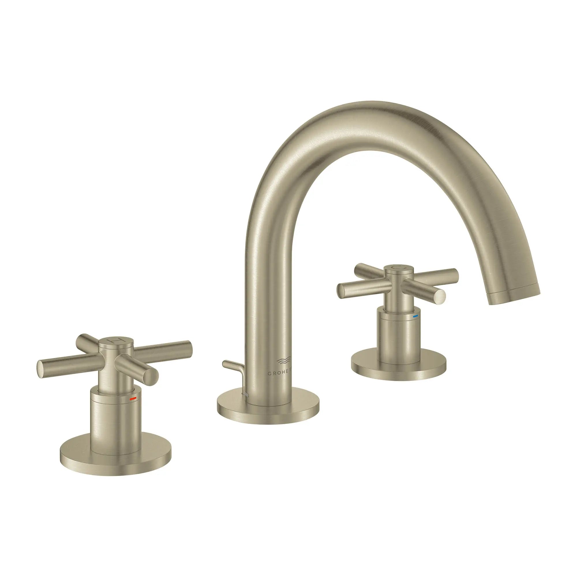 Atrio 8-inch Widespread 2-Handle S-Size Bathroom Faucet without Handles, 1.2 GPM (4.5 L/min) // BRUSHED NICKEL INFINITYFINISH // 161438_Atrio_SiloRight_20660EN0_001_Feb2023_0_CDNwebp.webp