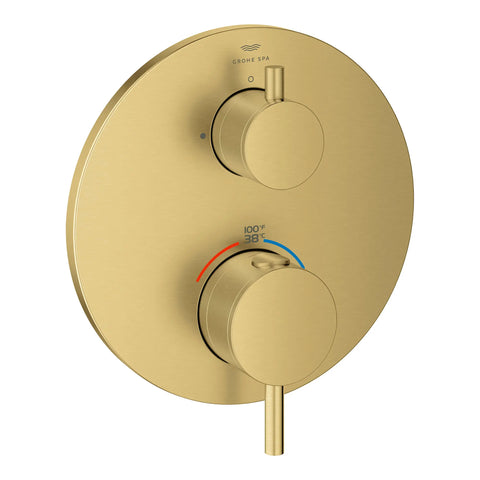 Dual Function 2-Handle Thermostatic Valve Trim - Brushed Cool Sunrise