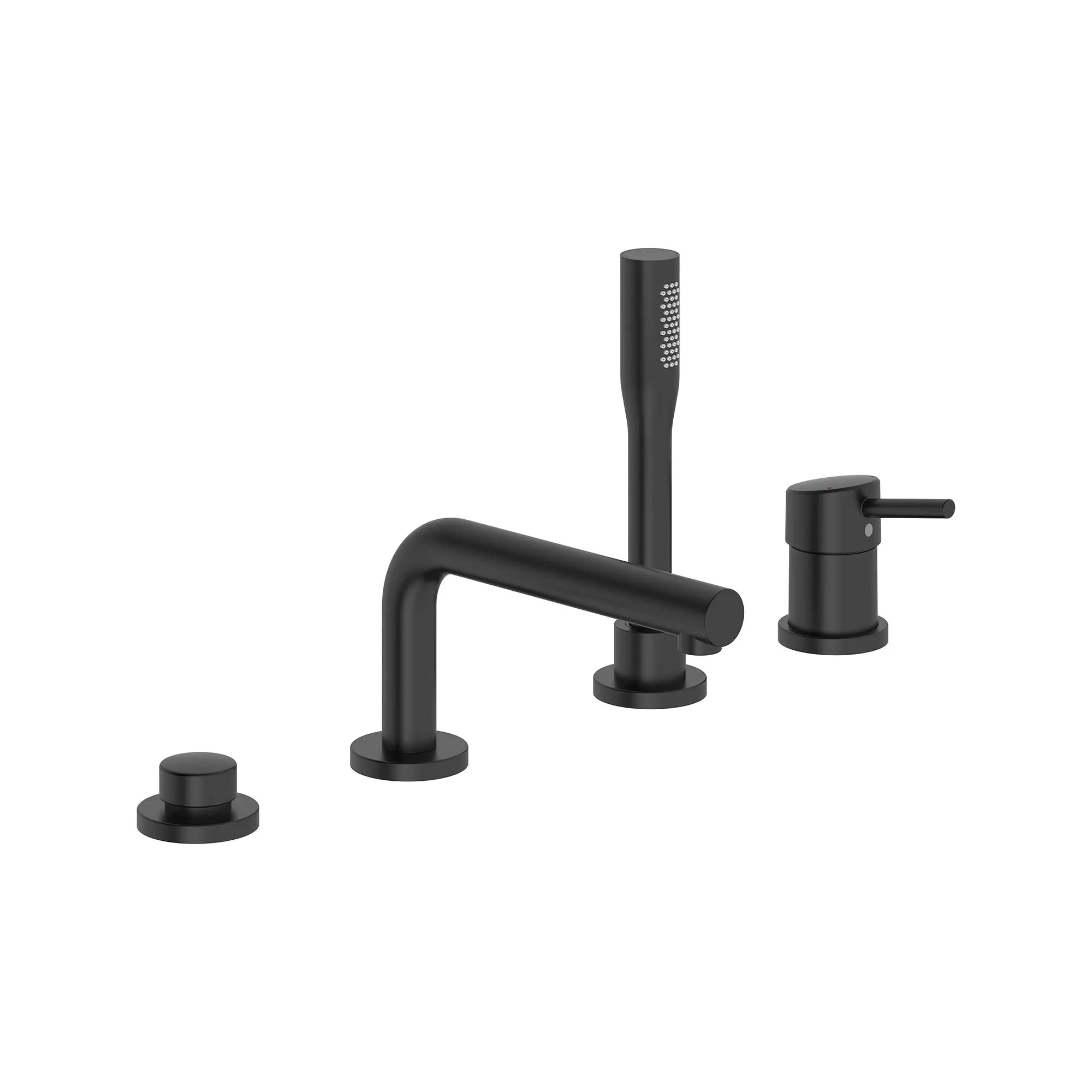 4-Hole Single-Handle Deck Mount Roman Tub Faucet with 1.75 GPM (6.6 L/min) Hand Shower // MATTE BLACK // 161550_Concetto_SiloRight_195762432_0001_Feb2023_0_CDNwebp.webp