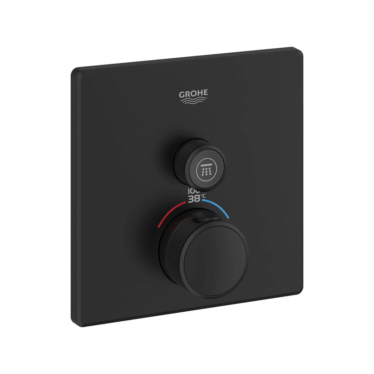 Single Function Thermostatic Valve Trim // MATTE BLACK // 161572_Grohtherm_SiloRight_291402430_0001_Feb2023_0_CDNwebp_3f8836d8-3093-475d-b9f6-57c3cf9ec50d.webp