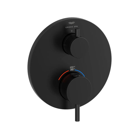 Dual Function 2-Handle Thermostatic Valve Trim - Matte Black