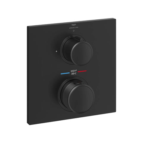 Allure Dual Function 2-Handle Thermostatic Valve Trim - Matte Black
