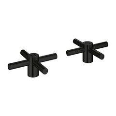 [142152430] Atrio Cross Handles for Bathroom Sink Faucet (Pair) - Matte Black