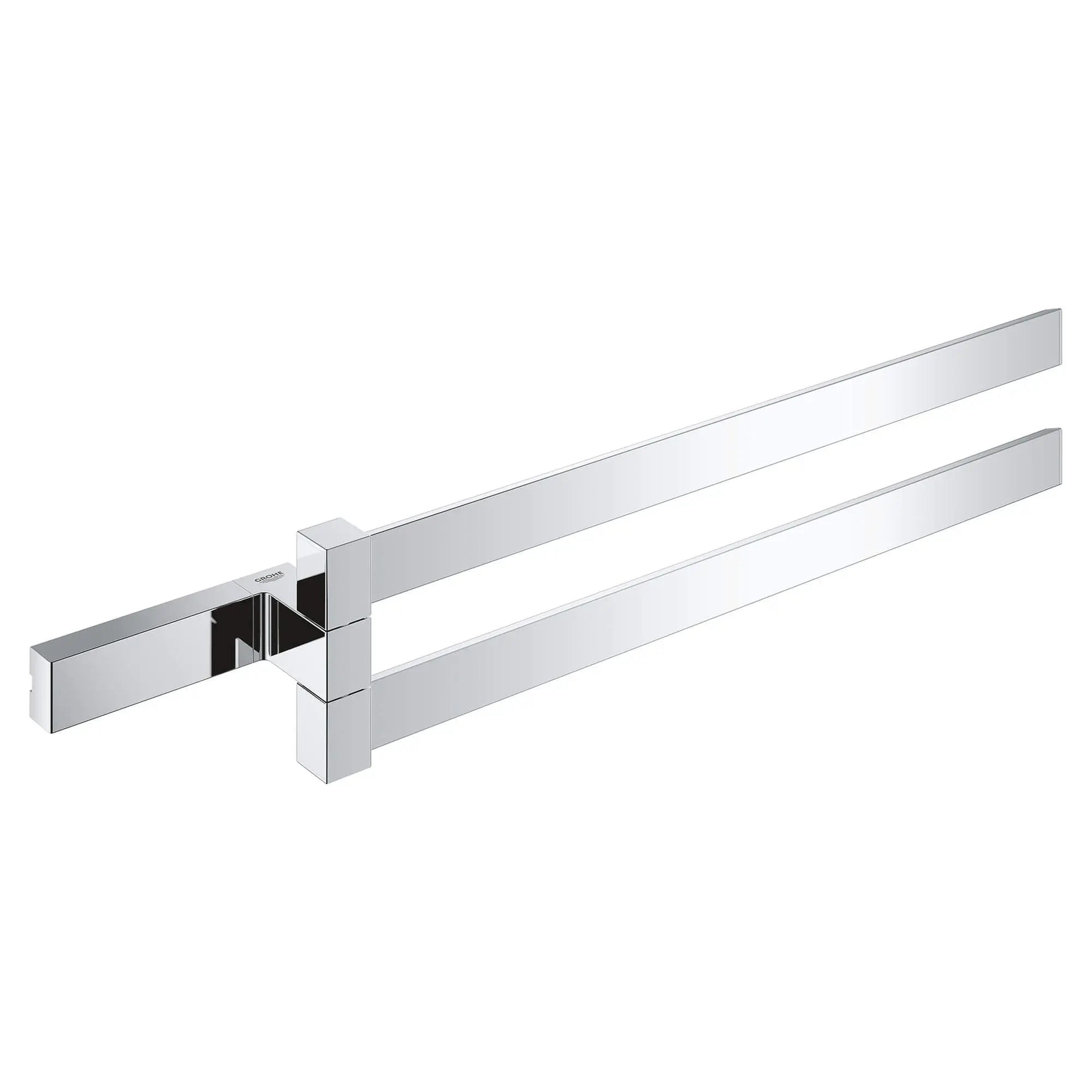 15 3/4" Double Towel Bar // GROHE STARLIGHT CHROME // 16186_40768000-selection-cube-double-towel-bar-starlight-chrome_0_CDNwebp.webp