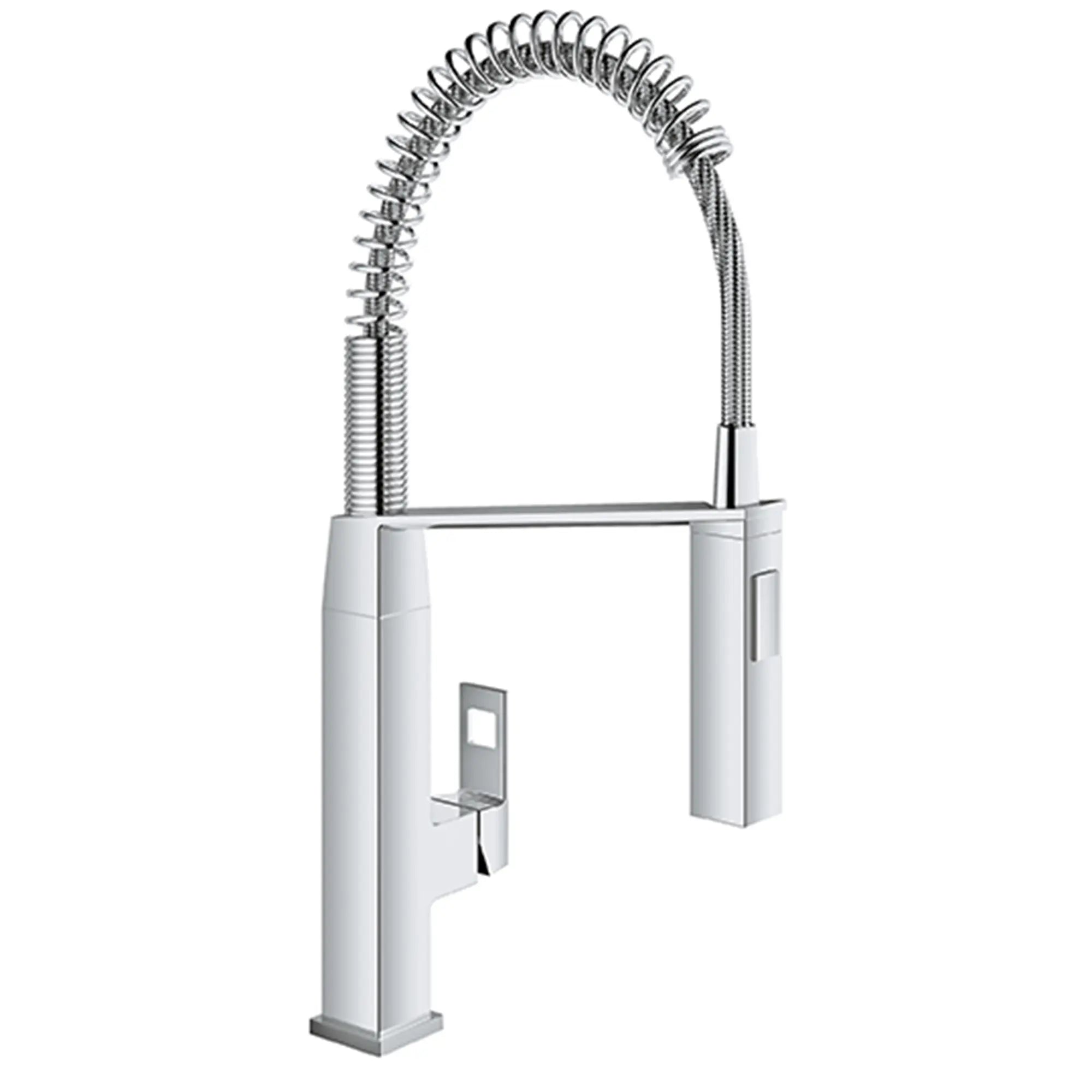 Eurocube Single-Handle Semi-Pro Dual Spray Kitchen Faucet 1.75 GPM (6.6 L/min) // GROHE STARLIGHT CHROME // 161991_Eurocube_SiloRight_31401000_1_CDNwebp.webp