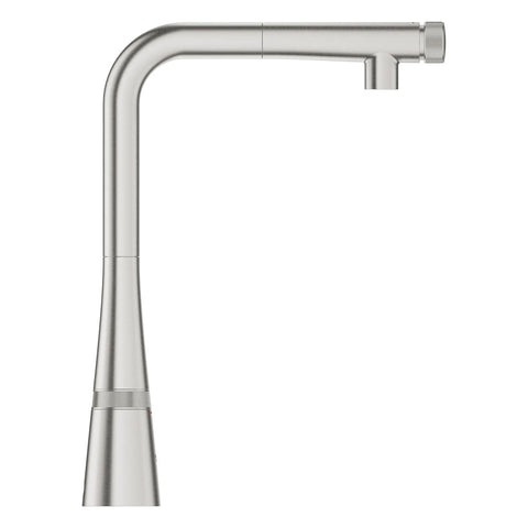 GROHE Zedra SmartControl Pull-Out Single Spray Kitchen Faucet 1.75 GPM (6.6 L/min) - SuperSteel InfinityFinish