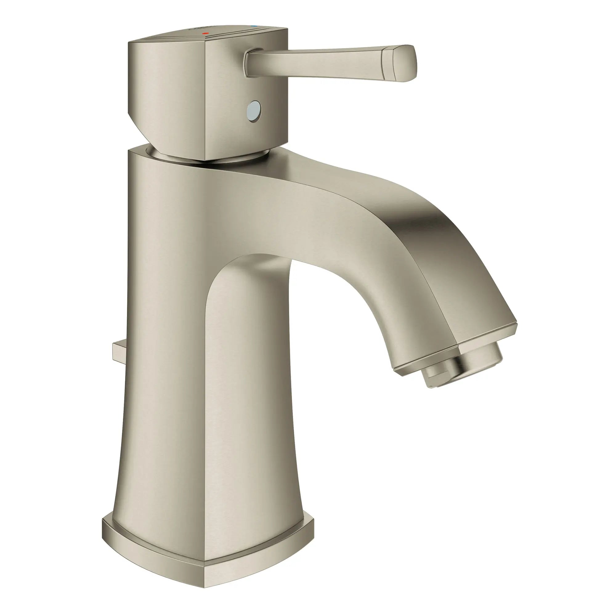 Single Hole Single-Handle M-Size Bathroom Faucet 1.5 GPM // BRUSHED NICKEL INFINITYFINISH // 163126_23311EN0-Grandera-OHM-Basin-Low-Spout-US-Brushed-Nickel-Silo_0_CDNwebp.webp