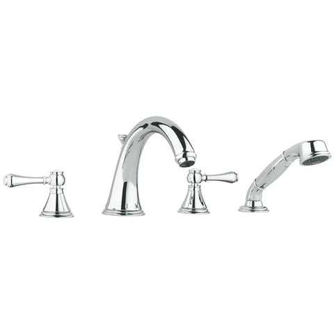 Roman Tub Filler With 2.5 GPM Personal Hand Shower - GROHE StarLight Chrome