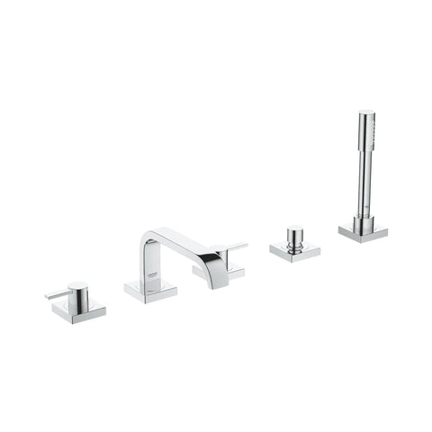 5-Hole 2-Handle Deck Mount Roman Tub Faucet with 1.75 GPM Hand Shower - GROHE StarLight Chrome