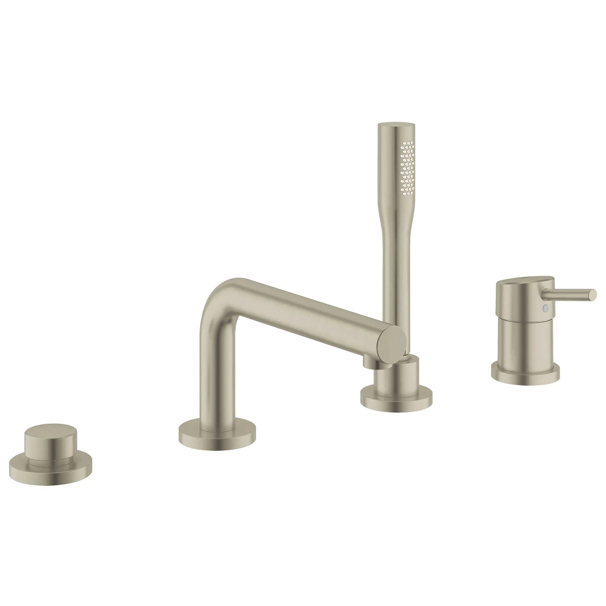 4-Hole Single-Handle Deck Mount Roman Tub Faucet with 1.75 GPM (6.6 L/min) Hand Shower // BRUSHED NICKEL INFINITYFINISH // 163204_19576EN2-Concetto-OHM-BATH-4-H-US-Brushed-Nickel-Silo_0_CDNwebp.webp