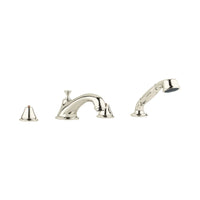[25502BE1] 4-Hole 2-Handle Deck Mount Roman Tub Faucet with 1.75 GPM Hand Shower - GROHE StarLight Chrome