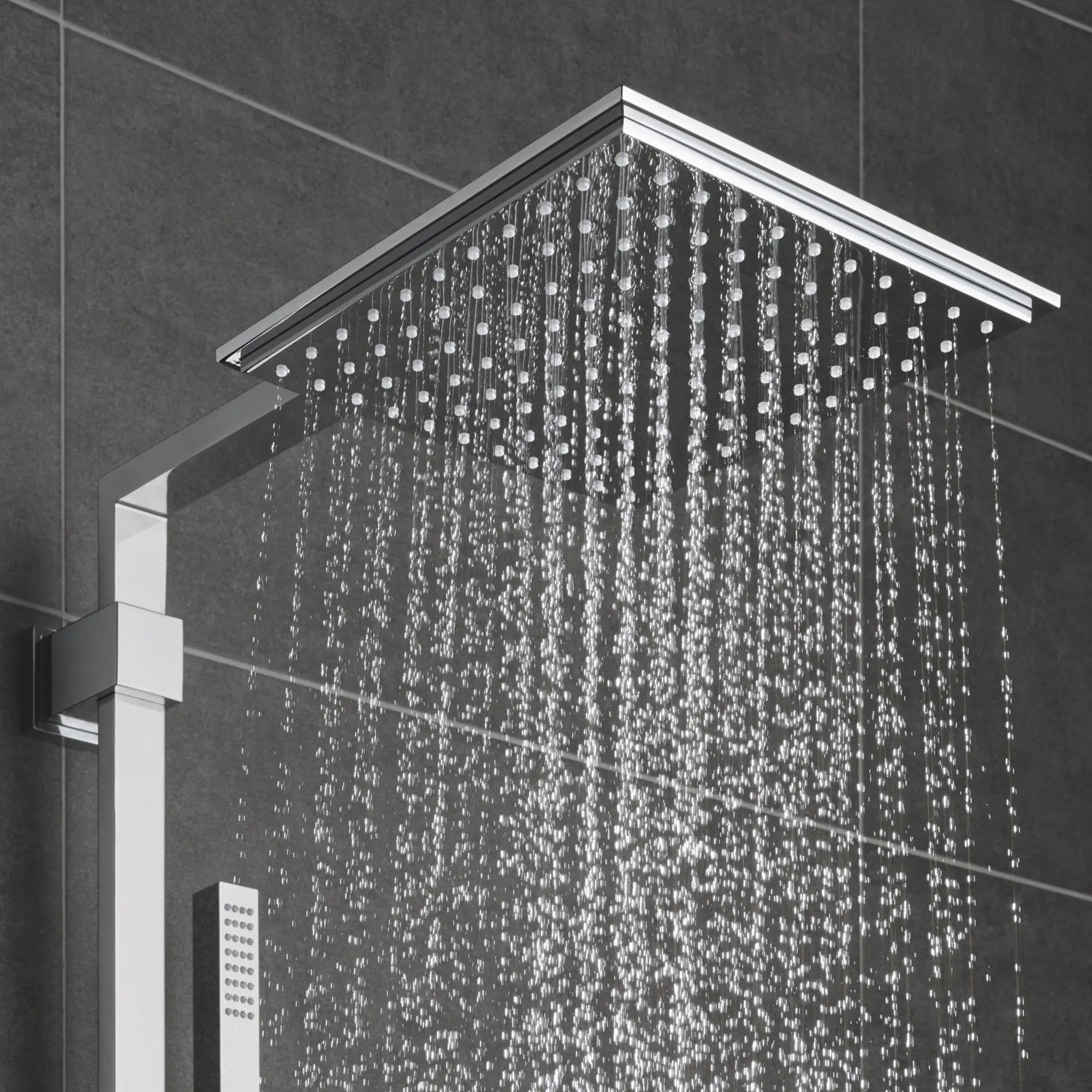 230  Shower Head, 9" - 1 Spray, 2.5 gpm // GROHE STARLIGHT CHROME // 163219_27480000-Rainshower-Allure-230-1-Spray-Showerhead-StarLight-Chrome-lifestyle-1_0_CDNwebp.webp