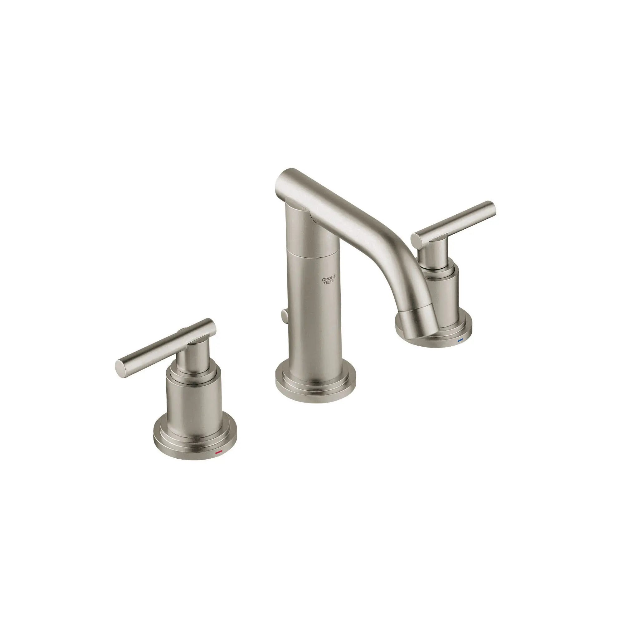 Lavatory Wideset W/O Hdls, Low Sp. // BRUSHED NICKEL INFINITYFINISH // 163257_20072EN0-Atrio-8-in-Widespread-2-Handle-3-Hole-Low-Spout-Bathroom-Faucet-15-GPM-in-Brushed-Nickel-Silo_0_CDNwebp.webp