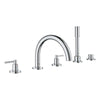 [25049003] 5-Hole 2-Handle Deck Mount Roman Tub Faucet with 1.75 GPM Hand Shower - GROHE StarLight Chrome
