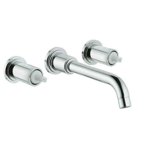 2-Handle 3-Hole Wall Mount Vessel Bathroom Faucet - 1.2 GPM - Brushed Nickel InfinityFinish