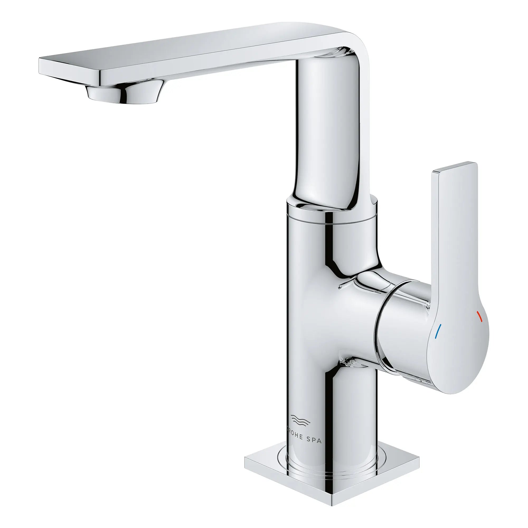 Allure Single-Hole Single-Handle M-Size Bathroom Faucet, 1.2 GPM (4.5 L/min) // GROHE STARLIGHT CHROME // 163419_Allure_SiloLeft_23857001_0001_Feb2023_0_CDNwebp.webp