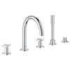 [25049003] 5-Hole 2-Handle Deck Mount Roman Tub Faucet with 1.75 GPM Hand Shower - GROHE StarLight Chrome