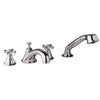 [25502000] 4-Hole 2-Handle Deck Mount Roman Tub Faucet with 2.5 GPM Hand Shower - GROHE StarLight Chrome