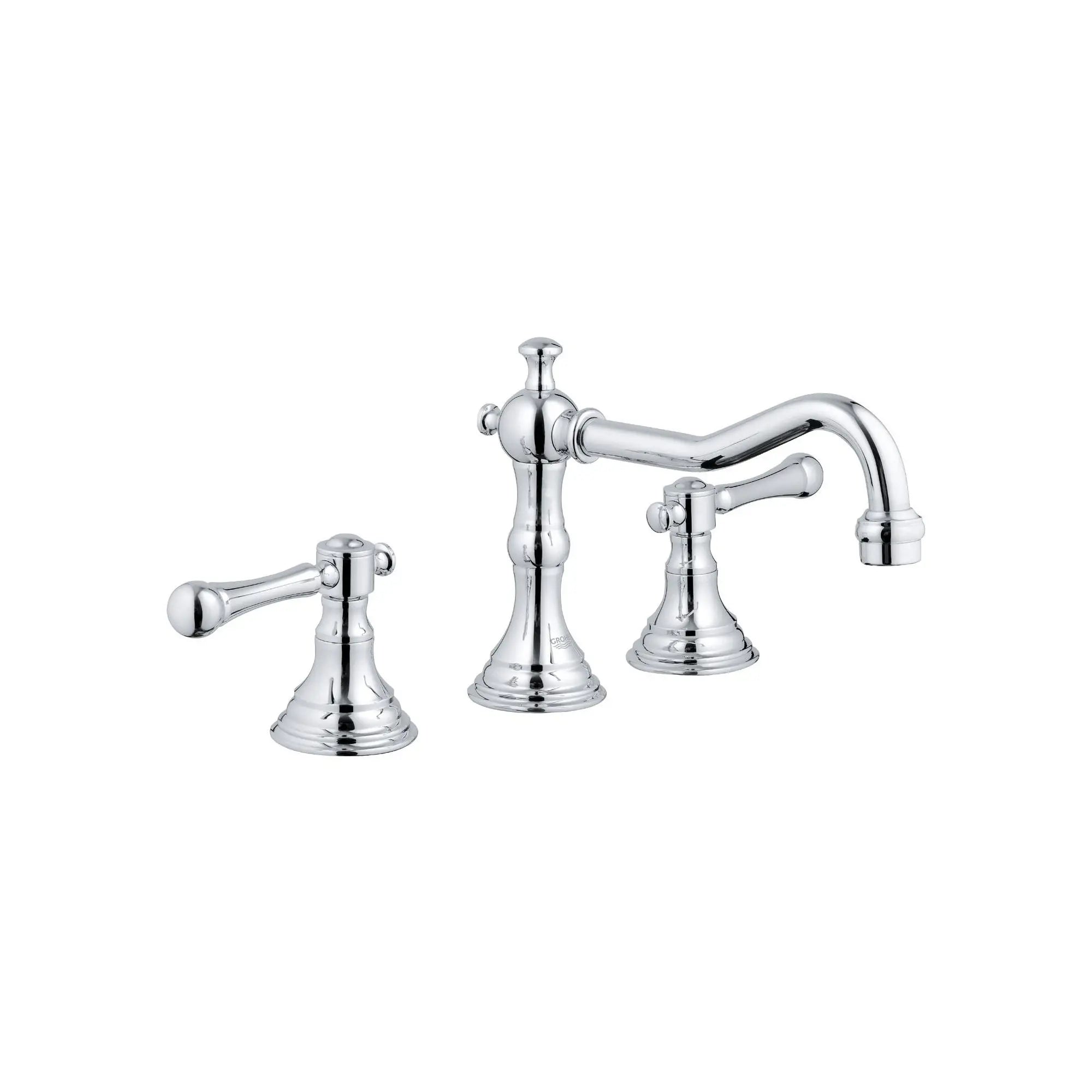 Bridgeford 8 in. Widespread 2-Handle 3-Hole Bathroom Faucet // GROHE STARLIGHT CHROME // 163616_2013400A-Bridgeford-8-in-Widespread-2-Handle-3-Hole-Bathroom-Faucet-12-GPM-in-Chrome-Silo-1_0_CDNwebp.webp