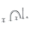 [25049003] 5-Hole 2-Handle Deck Mount Roman Tub Faucet with 1.75 GPM Hand Shower - GROHE StarLight Chrome