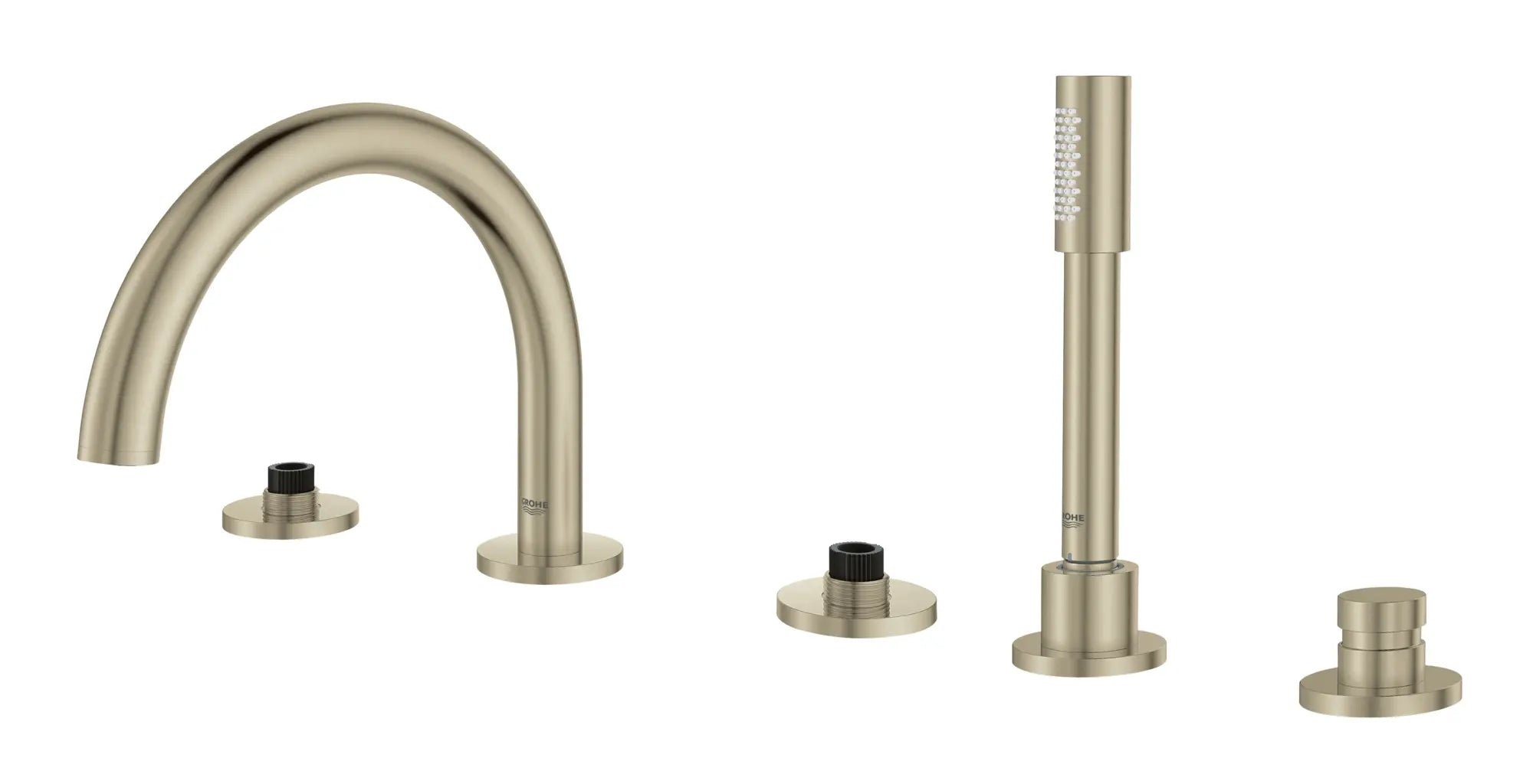 5-Hole 2-Handle Deck Mount Roman Tub Faucet with 1.75 GPM Hand Shower // BRUSHED NICKEL INFINITYFINISH // 163677_25049EN3_002_01_0_CDNwebp.webp