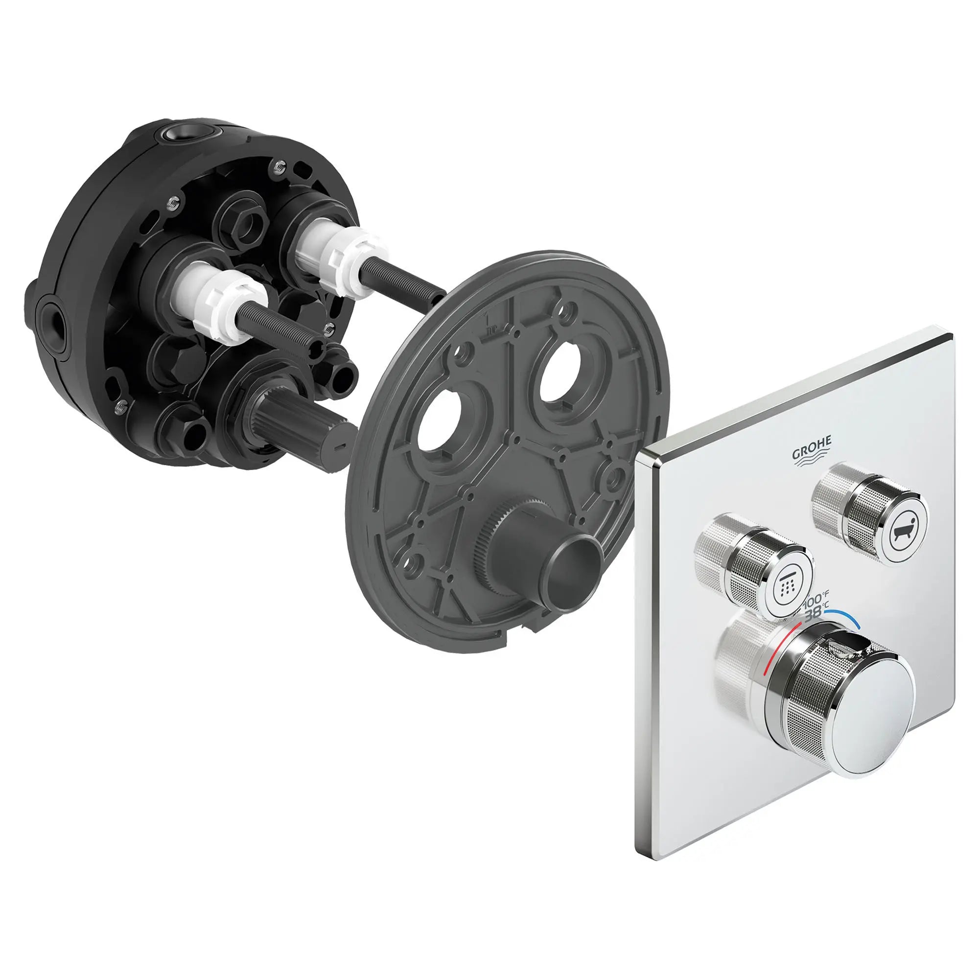 Dual Function Thermostatic Valve Trim // GROHE STARLIGHT CHROME // 163697_29141000_2_0_CDNwebp.webp