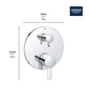 [29434000] COSMOPOLITAN PRESSURE BALANCE VALVE TRIM WITH 2-WAY DIVERTER WITH CARTRIDGE - GROHE StarLight Chrome