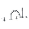 [25274000] 5-Hole 2-Handle Deck Mount Roman Tub Faucet with 1.75 GPM Hand Shower - GROHE StarLight Chrome