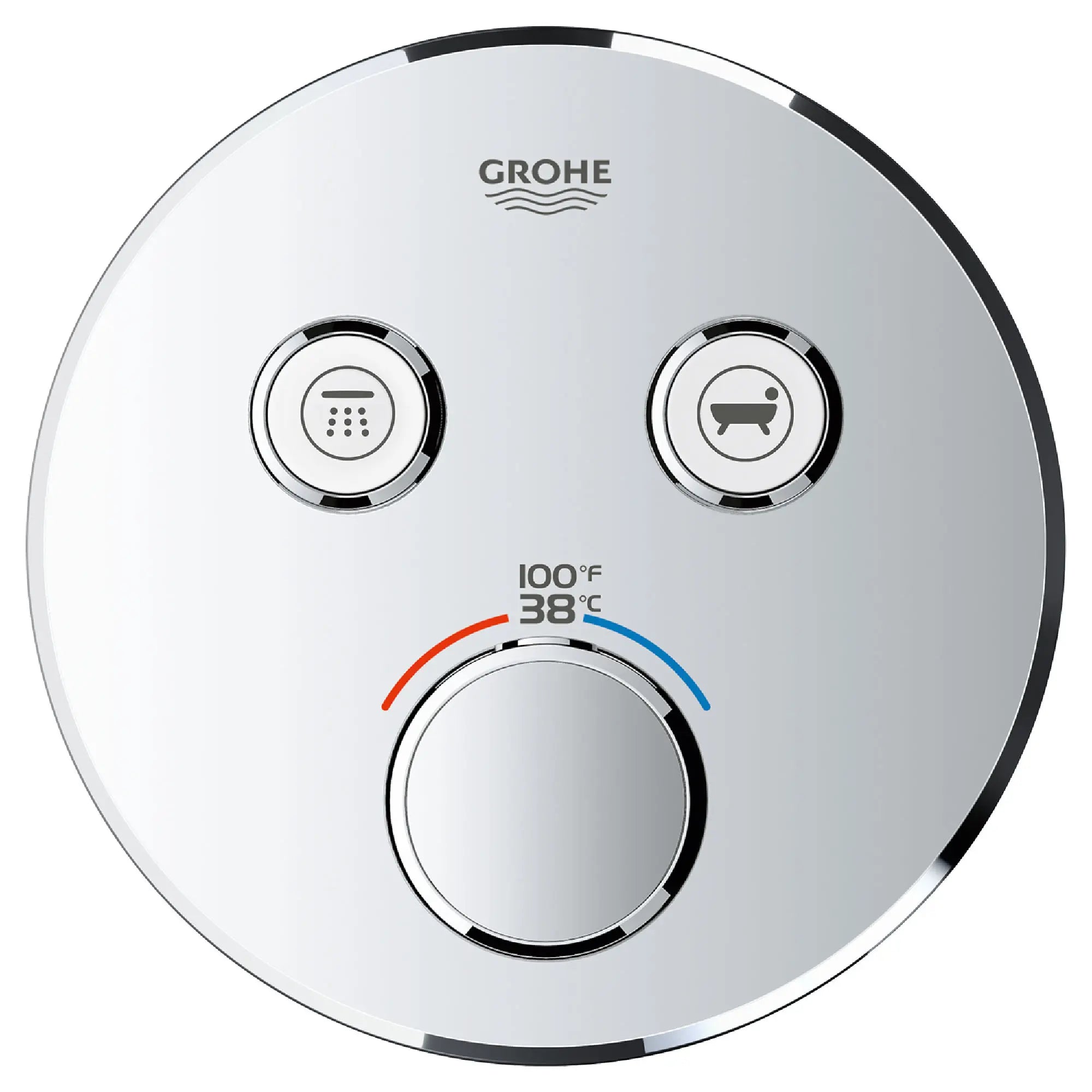 Dual Function Thermostatic Valve Trim // GROHE STARLIGHT CHROME // 163810_29137000_1_0_CDNwebp.webp
