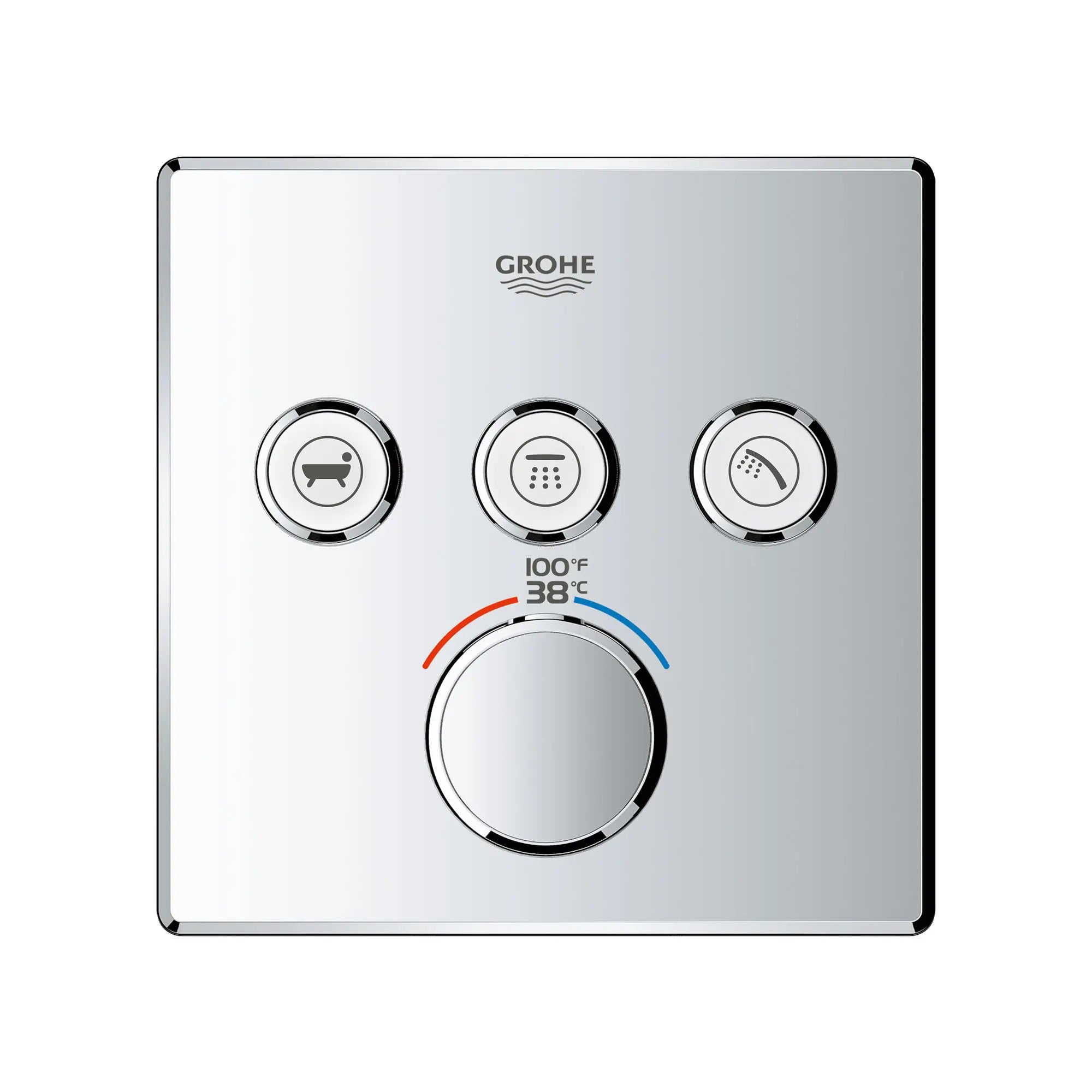 Triple Function Thermostatic Valve Trim // GROHE STARLIGHT CHROME // 163916_29142000_1_0_CDNwebp.webp