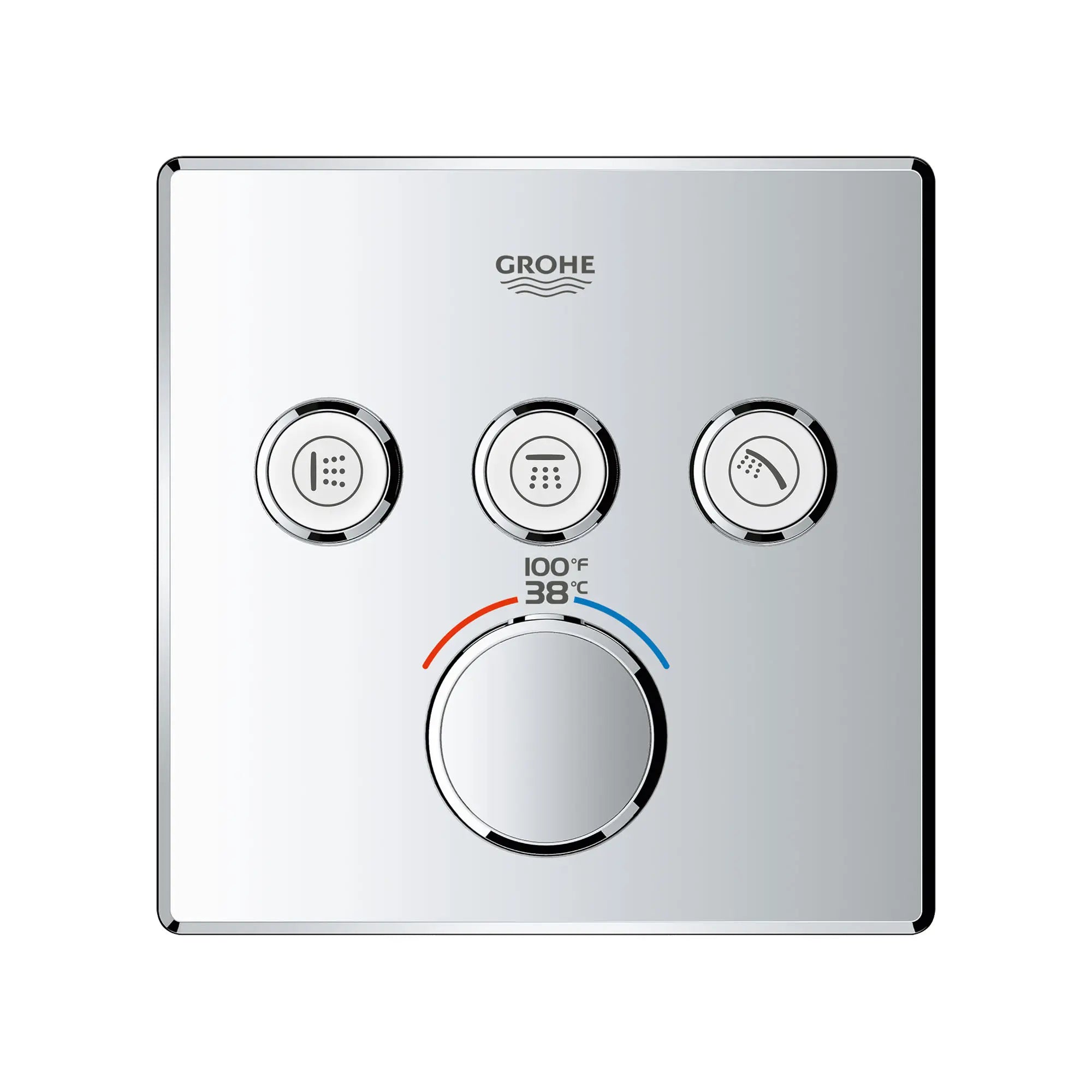 Triple Function Thermostatic Valve Trim // GROHE STARLIGHT CHROME // 163917_29142000_0_CDNwebp.webp