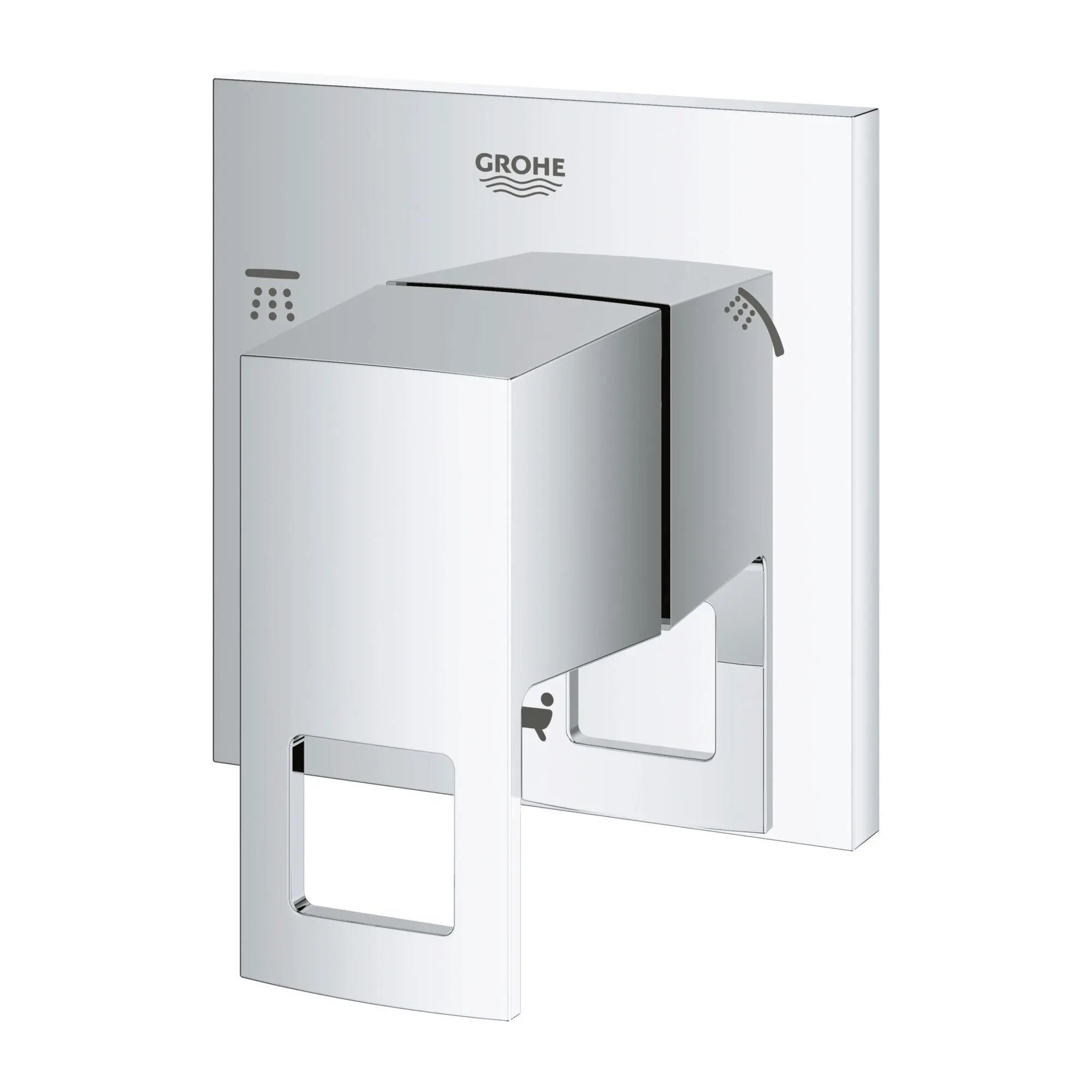3-Way Diverter Trim // GROHE STARLIGHT CHROME // 163961_29217001-Eurocube-3-Way-Diverter-Trim-Starlight-Chrome-Silo-2_0_CDNwebp.webp