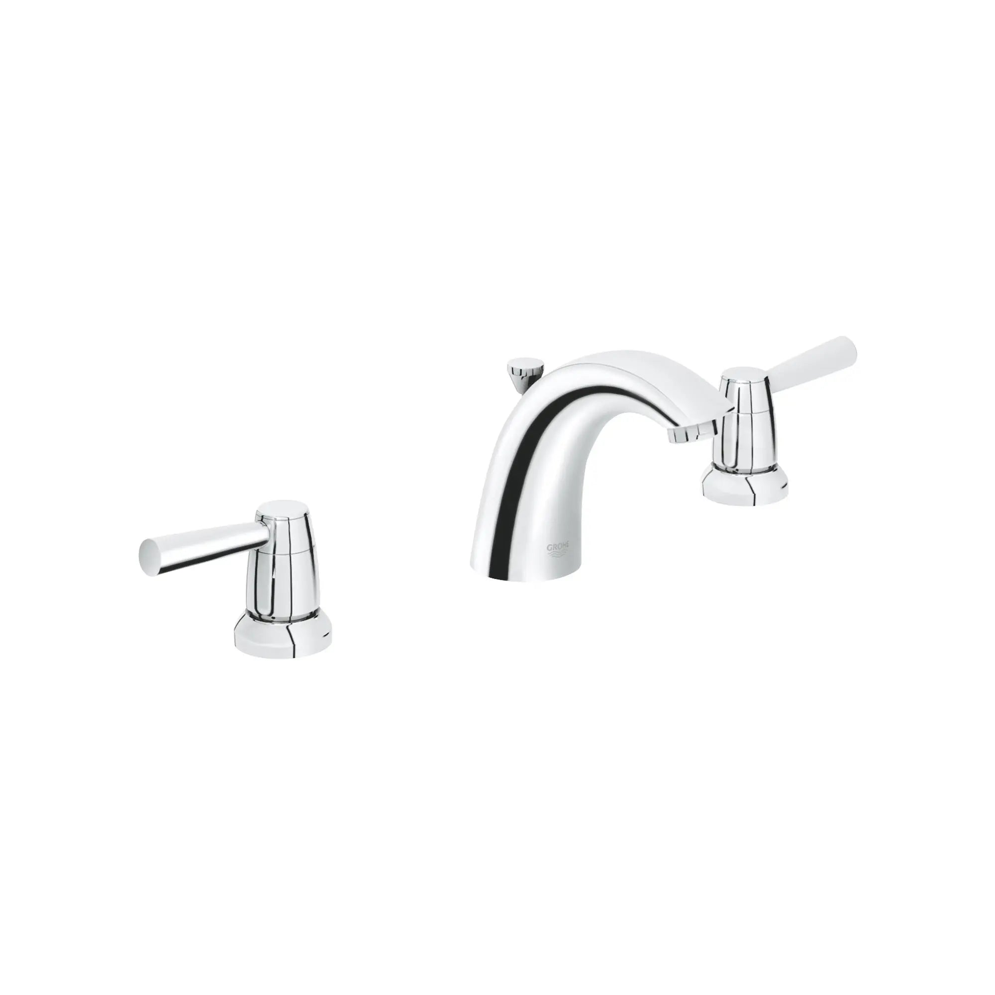 Lavatory 8 in. Widespread 2-Handle Bathroom Faucet - 1.2 GPM // GROHE STARLIGHT CHROME // 164039_2012100A-Arden-Lavatory-Arden-8-in-Widespread-2-Handle-Bathroom-Faucet-12-GPM-in-Chrome-Silo-1_0_CDNwebp.webp