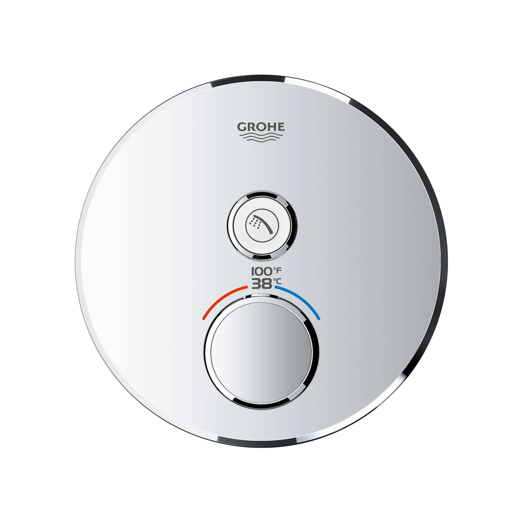 Single Function Thermostatic Valve Trim // GROHE STARLIGHT CHROME // 164063_29136000_0_CDNwebp.webp