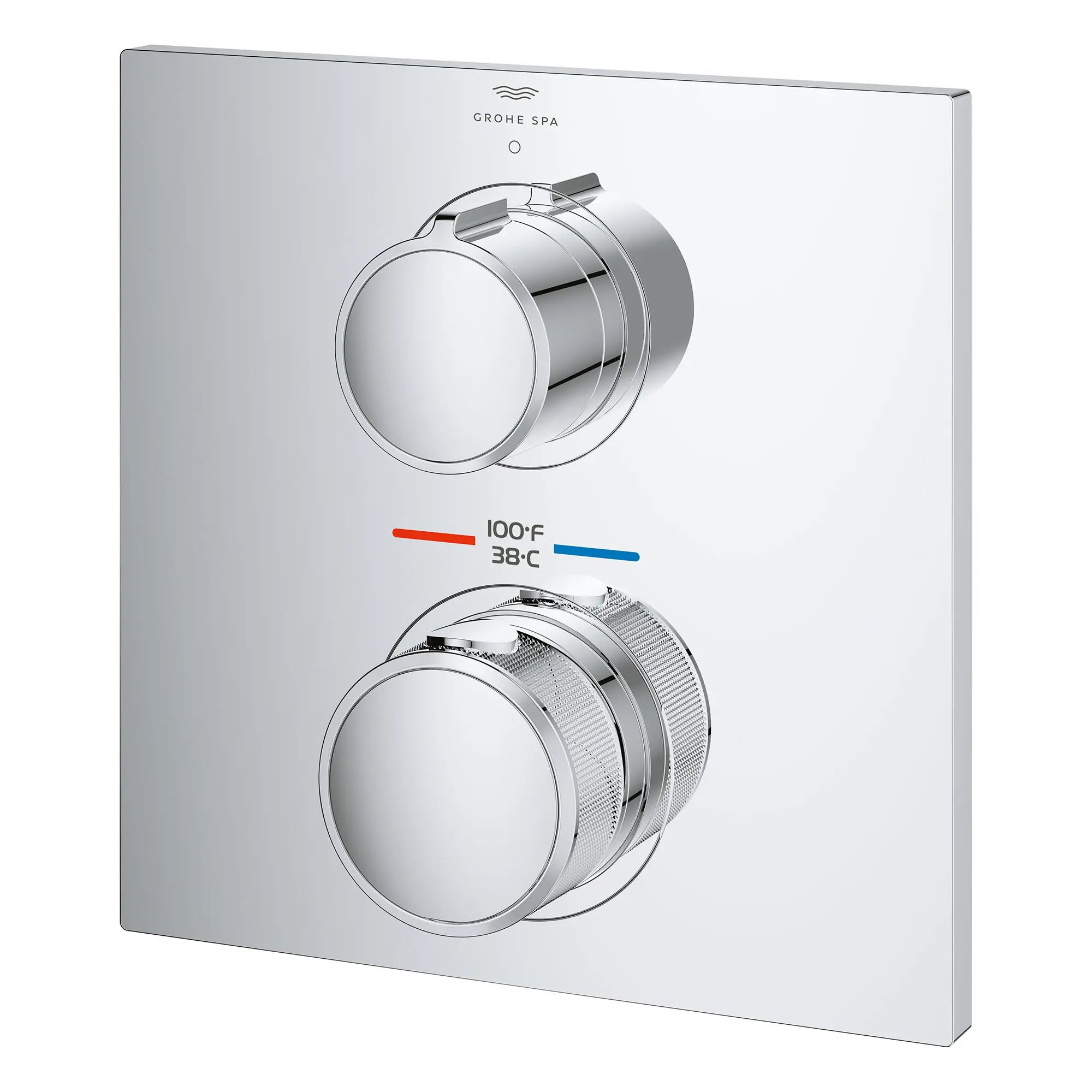 Allure Single Function 2-Handle Thermostatic Valve Trim // GROHE STARLIGHT CHROME // 164078_Allure_SiloLeft_29177001_0001_Feb2023_0_CDNwebp.webp