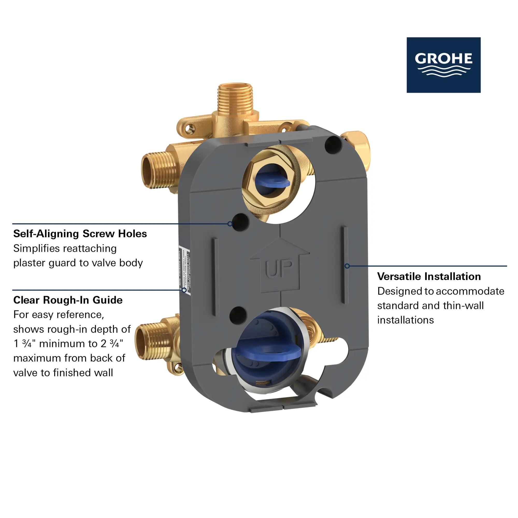 GROHSAFE 3.0 PRESSURE BALANCE VALVE WITH INTEGRATED DIVERTER // NO FINISH // 164196_GROHE_GrohSafe_3.0_2HandlePB_Valve_35117000_Info_2_0_CDNwebp.webp