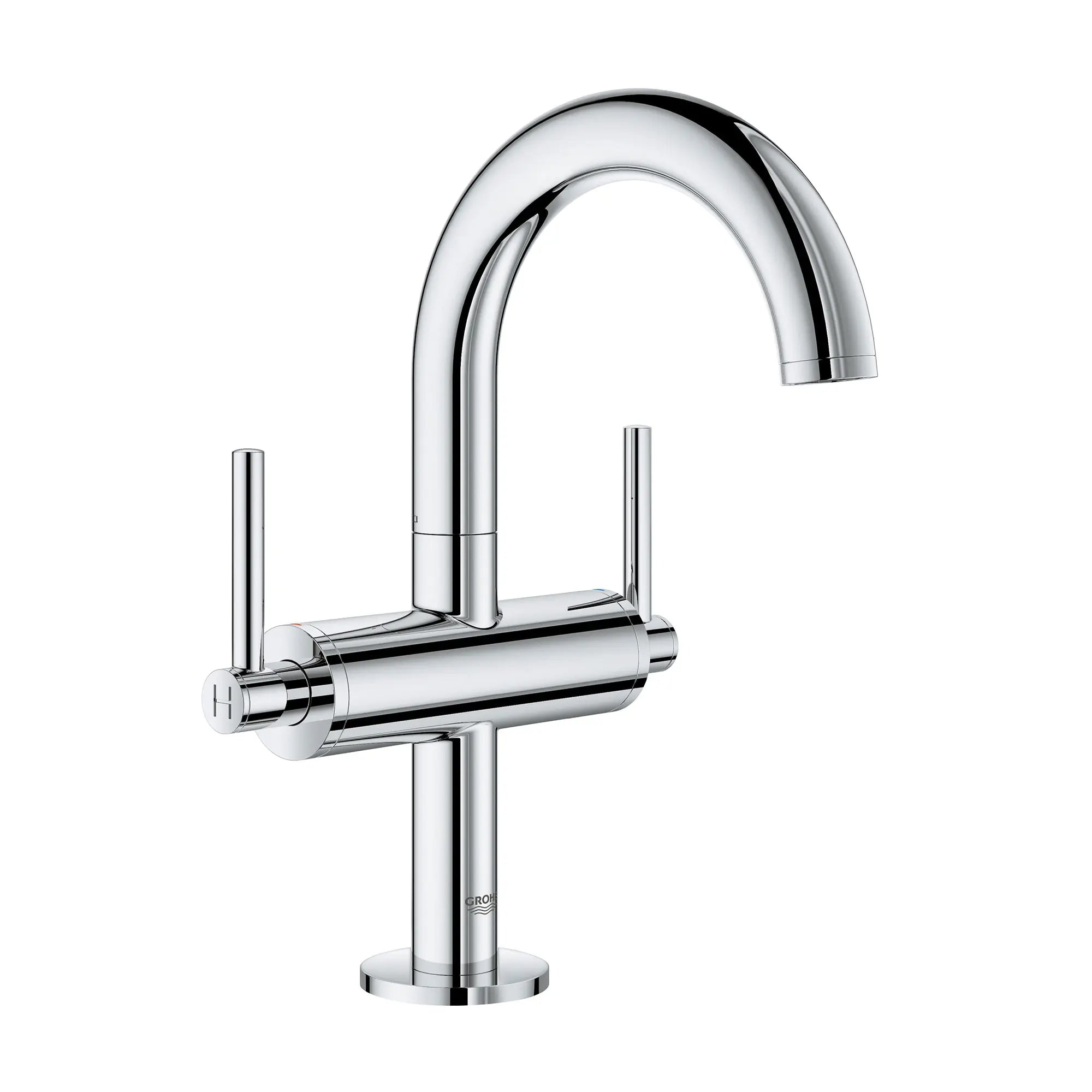 Single Hole Two-Handle M-Size Bathroom Faucet 1.2 GPM // GROHE STARLIGHT CHROME // 164257_21031003-Atrio-Single-Hole-Bathroom-Faucet-M-Size-in-Chrome-Silo-2_0_CDNwebp.webp