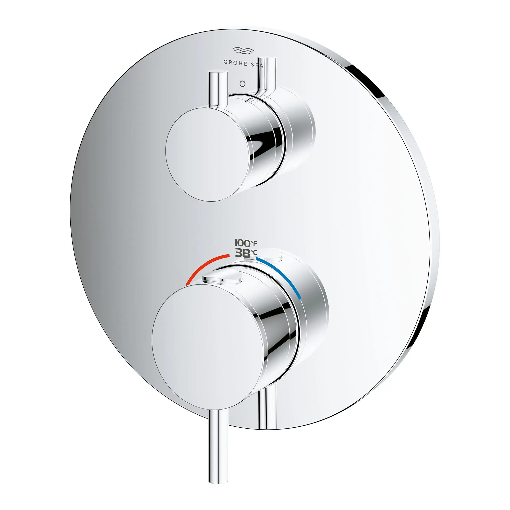 Atrio Single Function 2-Handle Thermostatic Valve Trim // GROHE STARLIGHT CHROME // 164310_Atrio_SiloLeft_24360000_0001_Feb2023_0_CDNwebp.webp