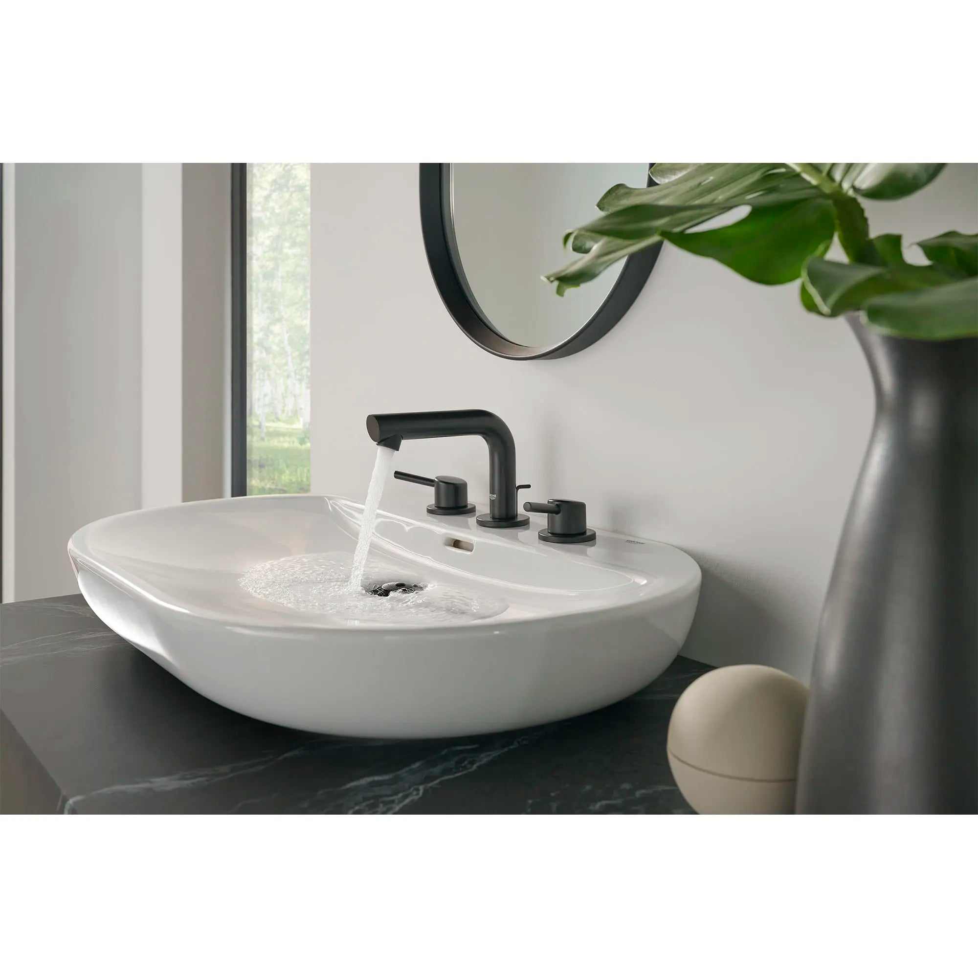 8-inch Widespread 2-Handle S-Size Bathroom Faucet, 1.2 GPM (4.5 L/min) // MATTE BLACK // 164375_Concetto_EnvironmentCloseUp_205722431_0002_May2023_0_CDNwebp.webp