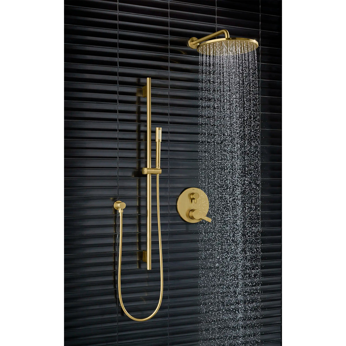 310 Mono Shower Head, 12" - 1 Spray, 6.6 L/min (1.75 gpm) // BRUSHED COOL SUNRISE // 164508_Lineare_EnvironmentCloseUp_26569GN0_35117GN0_0002_May2023_0_CDNwebp_edab2b55-f305-4676-a97b-f362bacd6021.webp