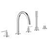 [25049003] 5-Hole 2-Handle Deck Mount Roman Tub Faucet with 1.75 GPM Hand Shower - GROHE StarLight Chrome
