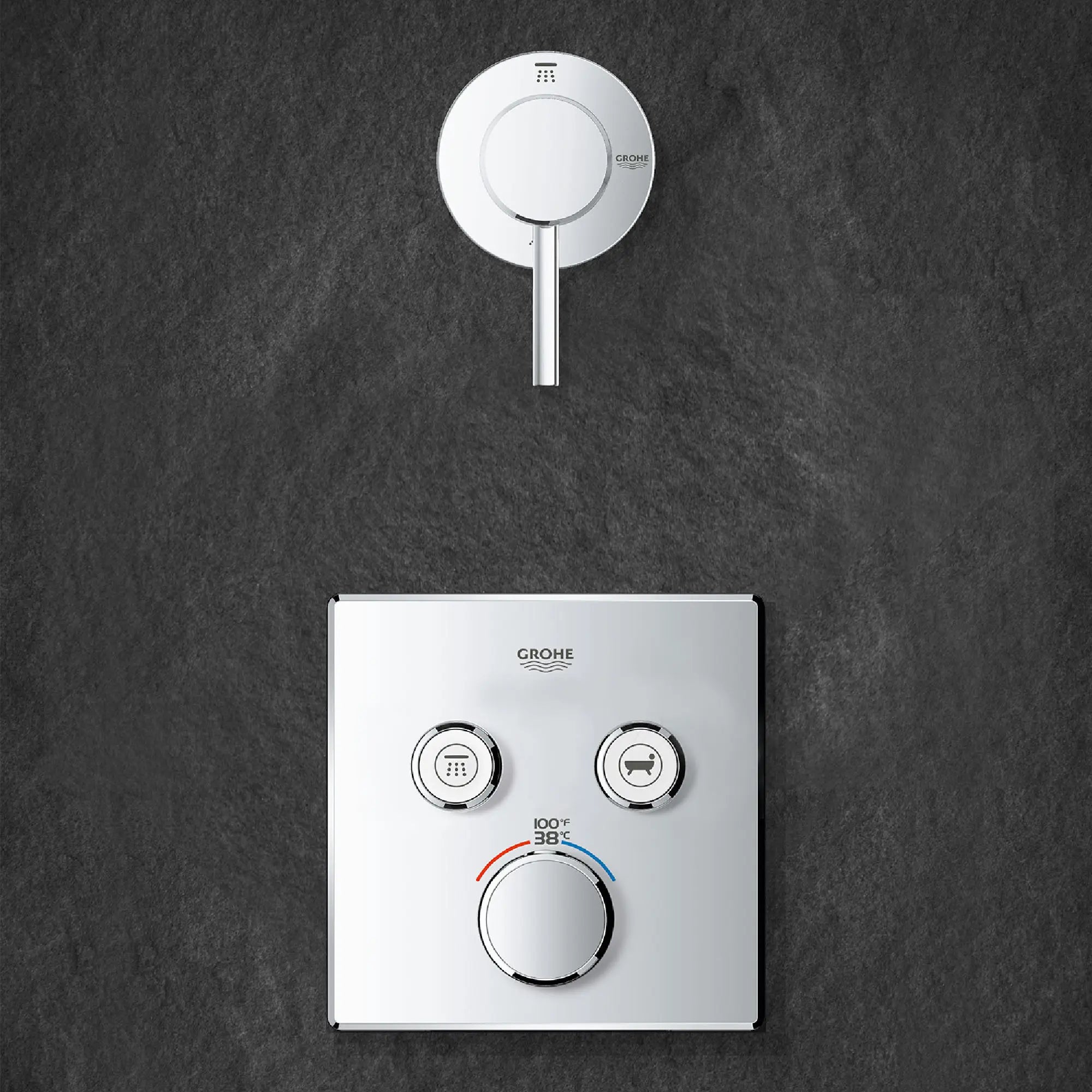 Dual Function Thermostatic Valve Trim // GROHE STARLIGHT CHROME // 164571_29141000_29108001_0_CDNwebp.webp