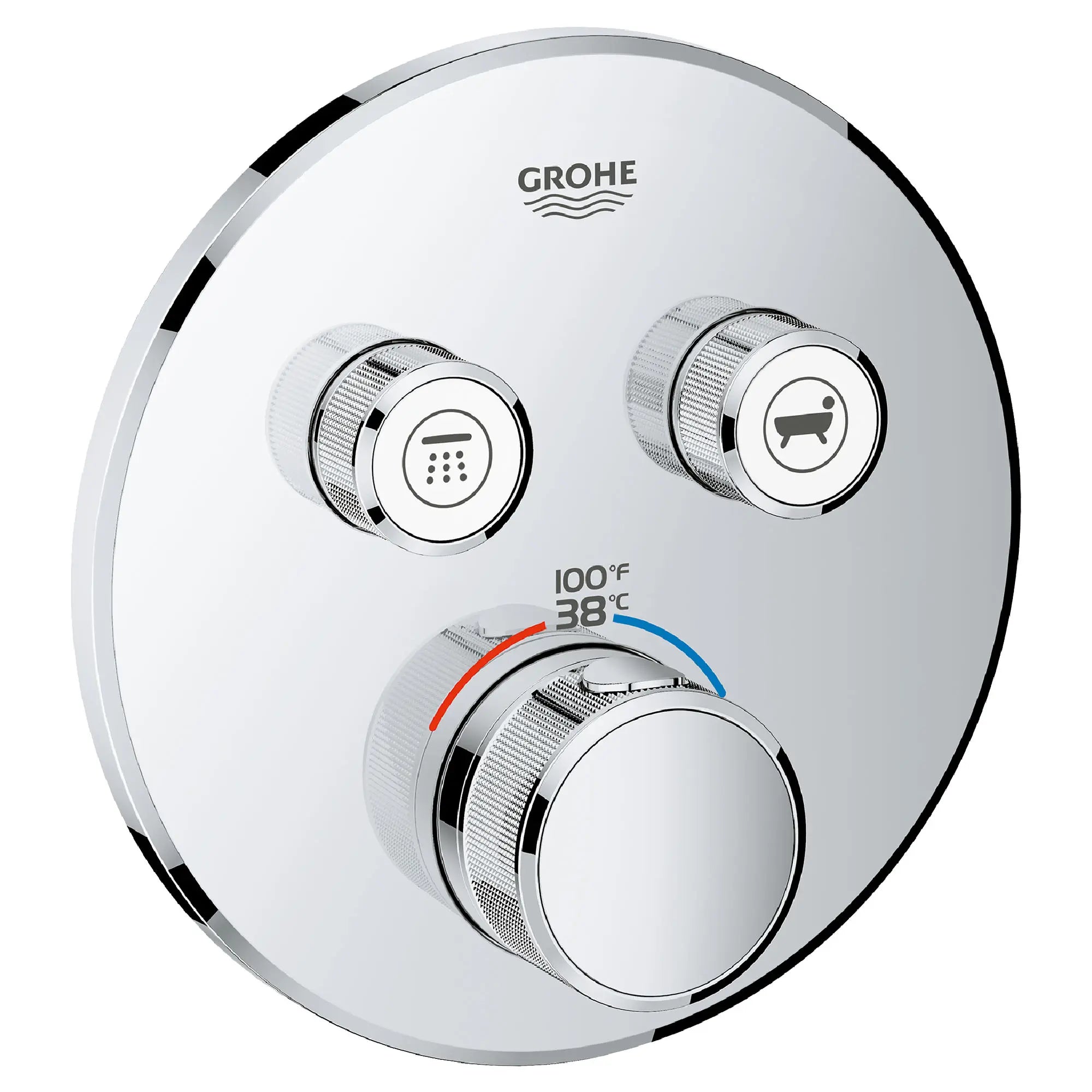 Dual Function Thermostatic Valve Trim // GROHE STARLIGHT CHROME // 164593_29137000_0_CDNwebp.webp