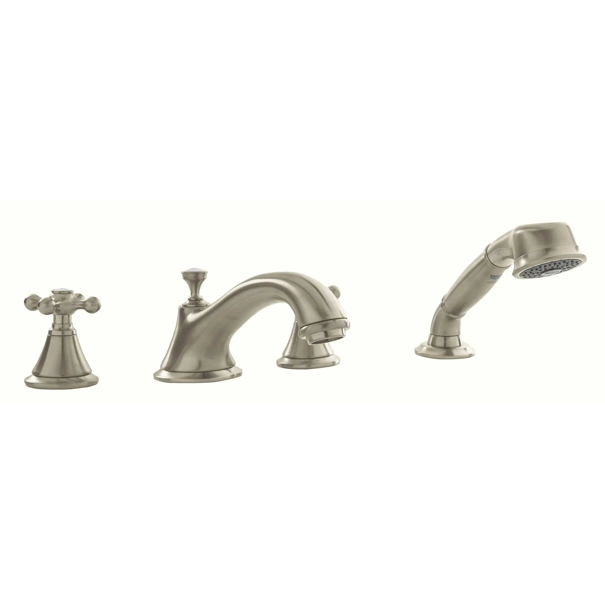 4-Hole 2-Handle Deck Mount Roman Tub Faucet with 2.5 GPM Hand Shower // BRUSHED NICKEL INFINITYFINISH // 164608_25502EN0-Seabury-Roman-Tub-Filler-With-2-5-GPM-Personal-Hand-Shower-Brushed-Nickel-Silo-2_0_CDNwebp.webp