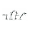 [25073000] 4-Hole 2-Handle Deck Mount Roman Tub Faucet with 2.5 GPM Hand Shower - GROHE StarLight Chrome